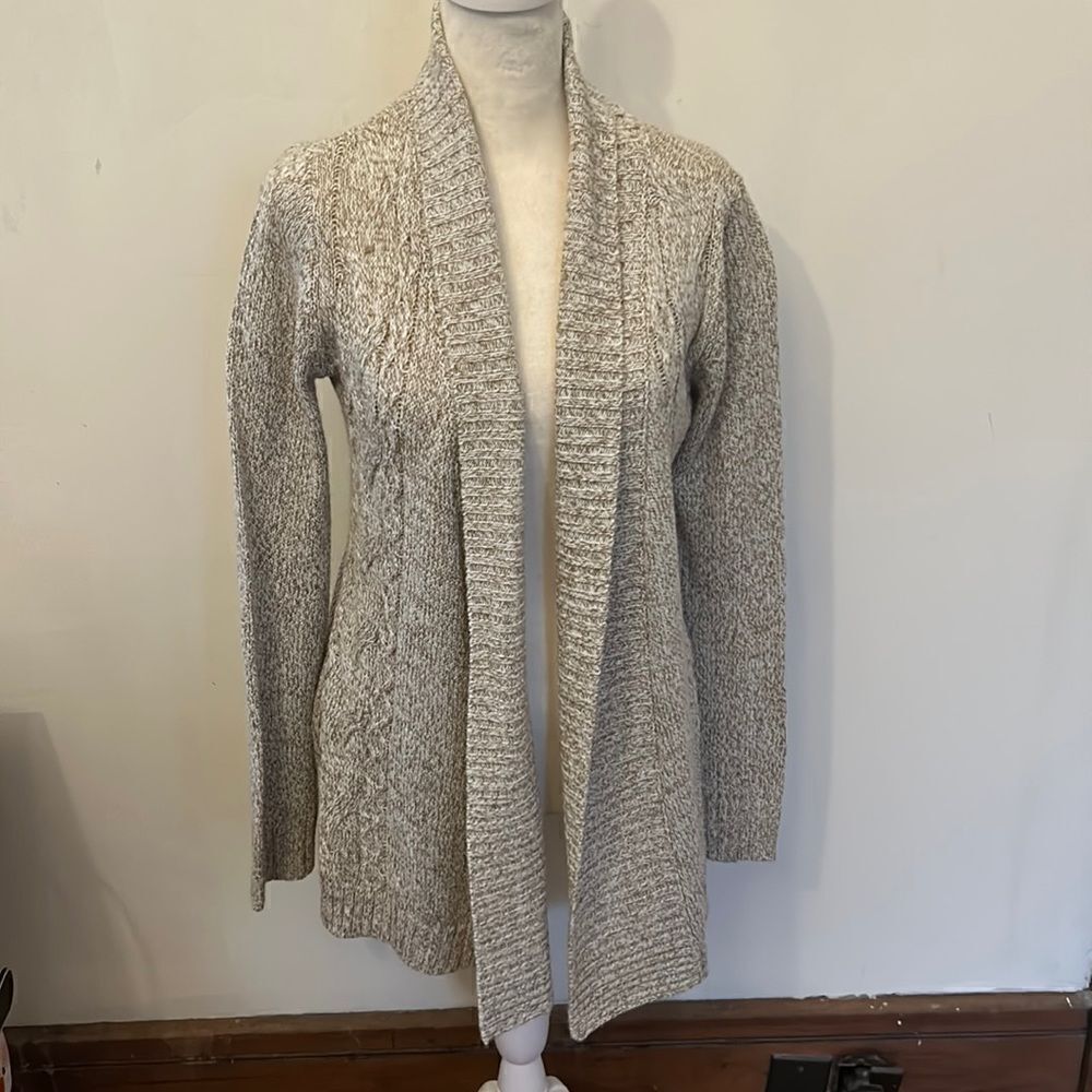Madison Lilly tan cream open long sleeve cardigan Size S